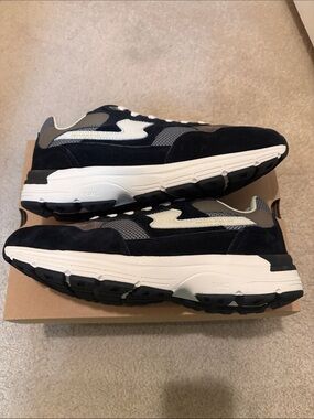 Stepney Workers Club Amiel S-Strike Blk-Grey, Suede-Mix Retro-Style Sneaker